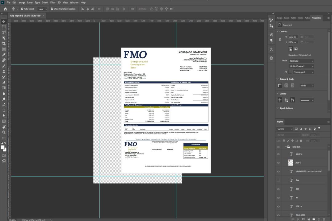 Modèle Word et PDF de relevé hypothécaire de la FMO Bank des Pays , Bas template Modèle Word et PDF de relevé hypothécaire de la FMO Bank des Pays , Bas template